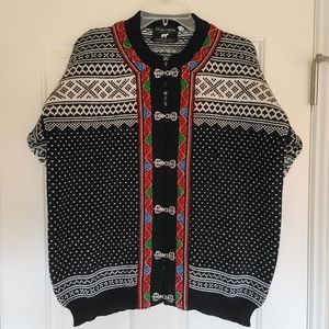 Norwegian Cardigan Sweater with Pewter Clasps, Men's Size Medium (Norlender).